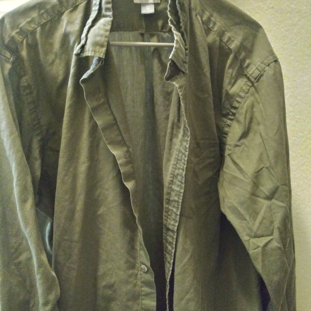 Goodfellow Co Army Green Button Down Shirt